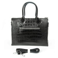 Женская кожаная сумка ALEX RAI 1561 black croco