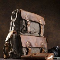 Рюкзак текстильный canvas Vintage 20107 Болотный