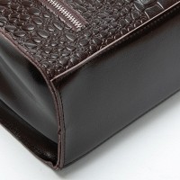 Женская кожаная сумка классическая ALEX RAI 5052 brown croco