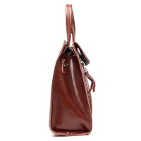 Женская кожаная сумка классическая ALEX RAI 5052 camel croco