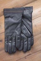 Перчатки женские чёрные кожаные сенсорные 946s1 S Shust Gloves