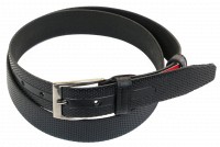 Мужской кожаный ремень под брюки Skipper  1026-33 черный