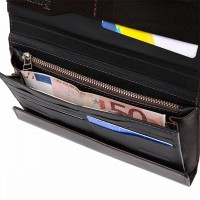 Кожаный мужской кошелек ручной работы с отделом для телефона GRANDE PELLE 11645 
