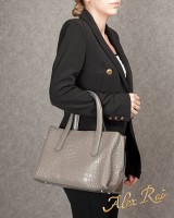 Женская кожаная сумка ALEX RAI 8815 khaki croco
