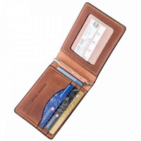Кожаный коричневый зажим для купюр GRANDE PELLE 11240