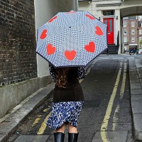 Зонт женский механический Fulton L354-041697 Minilite-2 Love Heart Spot (Сердца)