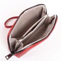 Женская кожаная косметичка Cosmetic 60095-3 red
