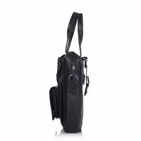 Мужская кожаная черная сумка-трансформер TARWA ga-7266-1md