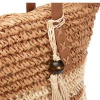 Пляжная плетеная сумка PODIUM 0006 khaki beige