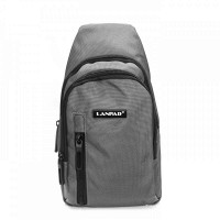 Мужская тканевая сумка-слинг Lanpad 80002 gray