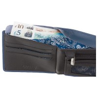 Кожаный мужской кошелек Visconti VSL33 TAP-N-GO c RFID (Steel Blue-Black)