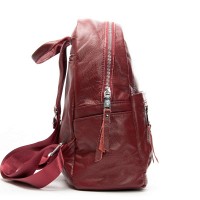 Женский кожаный рюкзак ALEX RAI 8635-9 bordo