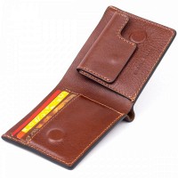 Мужское кожаное портмоне GRANDE PELLE 11308 Коричневое