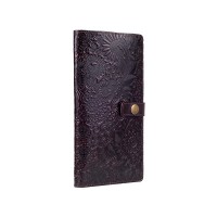 Тревел-кейс из кожи Hi Art TC-01 Crystal Brown Silk Mehendi Art
