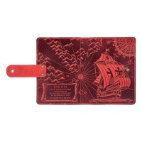 Обложка для паспорта из кожи Hi Art «Discoveries» PB-02/1 Shabby Red Berry