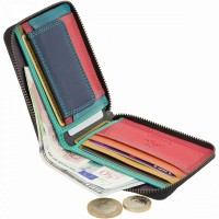 Женский кожаный кошелек с RFID защитой Visconti SP29 Picasso (Black Hawaii)