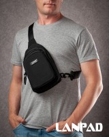 Мужская тканевая сумка-слинг Lanpad 86803 black мал