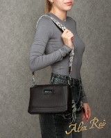 Женский молодежный кожаный клатч ALEX RAI 29012 brown