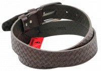 Мужской кожаный ремень под джинсы Skipper 1255-40 коричневый 4 см