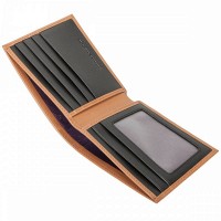 Мужской  кожаный кошелек Smith & Canova 90015 Asquith (Black-Tan)