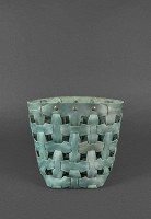 Кожаная плетеная женская сумка BlankNote Пазл M зеленая Crazy Horse BN-BAG-32-IZ