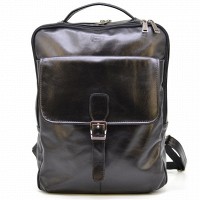 Кожаный мужской черный рюкзак TARWA ga-7284-3md
