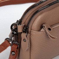 Женский молодежный кожаный клатч ALEX RAI 19204 khaki