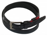 Мужской кожаный ремень под брюки Skipper  1034-33 черный 3,3 см