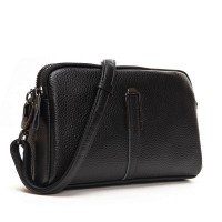 Женский молодежный кожаный клатч ALEX RAI 99084 black