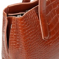 Женская кожаная сумка ALEX RAI 8815 coffee croco