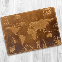 Обложка-органайзер для документов из кожи HiArt 7 wonders of the world PC-03-S17-1340-T002