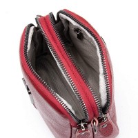 Молодежный клатч из кожи ALEX RAI 88089 bordo