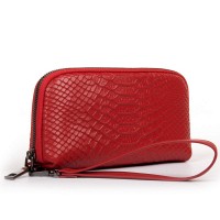 Женская кожаная косметичка Cosmetic 60095-3 red