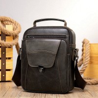 Мужская кожаная тёмно-коричневая сумка Vintage 14996