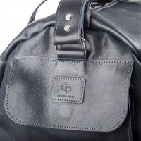 Дорожная синяя кожаная сумка Grande Pelle 11049