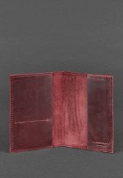  Кожаная обложка для паспорта BlankNote 1.0 бордовая Crazy Horse BN-OP-1-VIN-KR