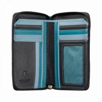 Женский кожаный кошелек с RFID защитой Visconti RB98 Aruba (Blue Multi)