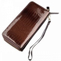 Женский коричневый кошелёк из натуральной лаковой кожи ST Leather 18908
