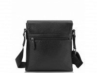 Кожаная мужская сумка через плечо  черная Tiding Bag A25F-9913A