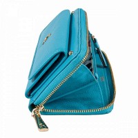 Английский женский кожаный кошелек Ashwood J54 BLUE ATOLL (Синий)