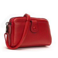 Женский молодежный кожаный клатч ALEX RAI 88085 red
