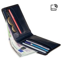Мужской  кожаный кошелек Visconti AT63 Roland c RFID (Burnish Blue)