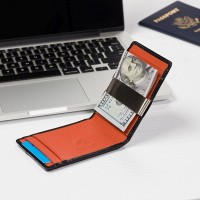 Мужской зажим для купюр из кожи Visconti VSL57 (Black Monza/ Orange)