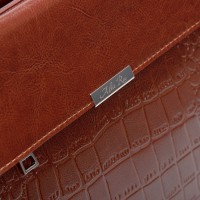 Женская кожаная сумка классическая ALEX RAI 5052 camel croco