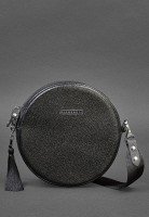 Женская кожаная круглая сумка  BlankNote Tablet черная Blackwood BN-BAG-23-BW