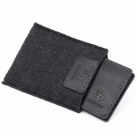 Кожаный зажим для купюр GRANDE PELLE 11296 Черный
