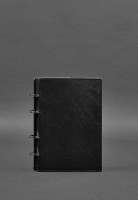 Кожаный блокнот на кольцах (софт-бук) BlankNote 9.0 с твердой угольно-черной обложкой - BN-SB-9-HARD-YGOL 