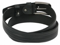 Мужской кожаный ремень под джинсы Skipper 1052-35 черный 3,5 см