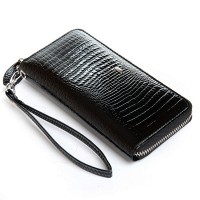 Женский кожаный лаковый кошелек SERGIO TORRETTI FEW38 black