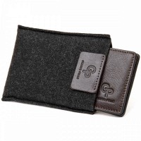 Кожаный зажим для купюр GRANDE PELLE 11478 Коричневый